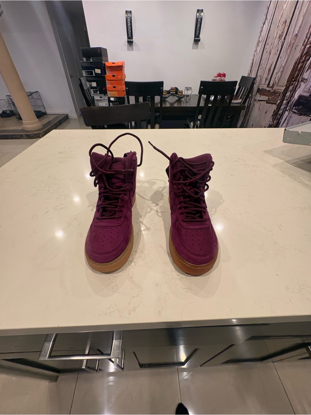 Women’s High-Top Sneakers in Deep Plum with Gum Sole